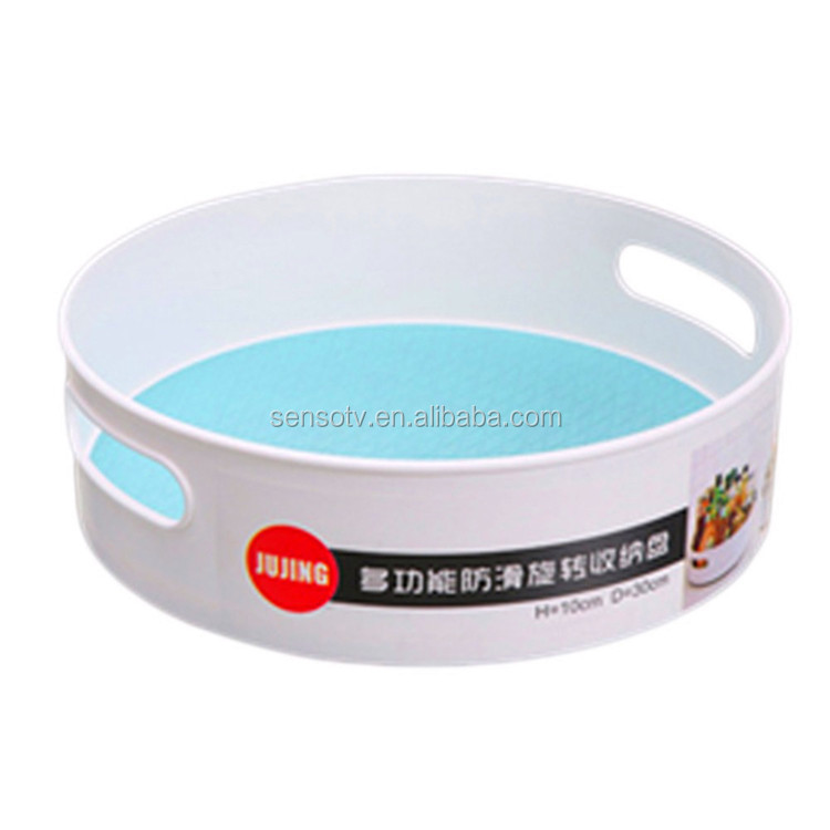 Multi-Function Anti-Skid Storage Tray Display Storage Plastic Rotary Kitchen Bathroom Party Shelf Serving tray
