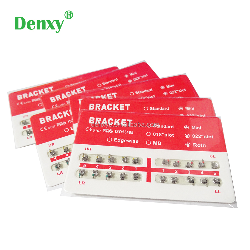 Denxy бренд Edgewise нержавеющая сталь 018 слот с крюком зубные ортодонтические кронштейны