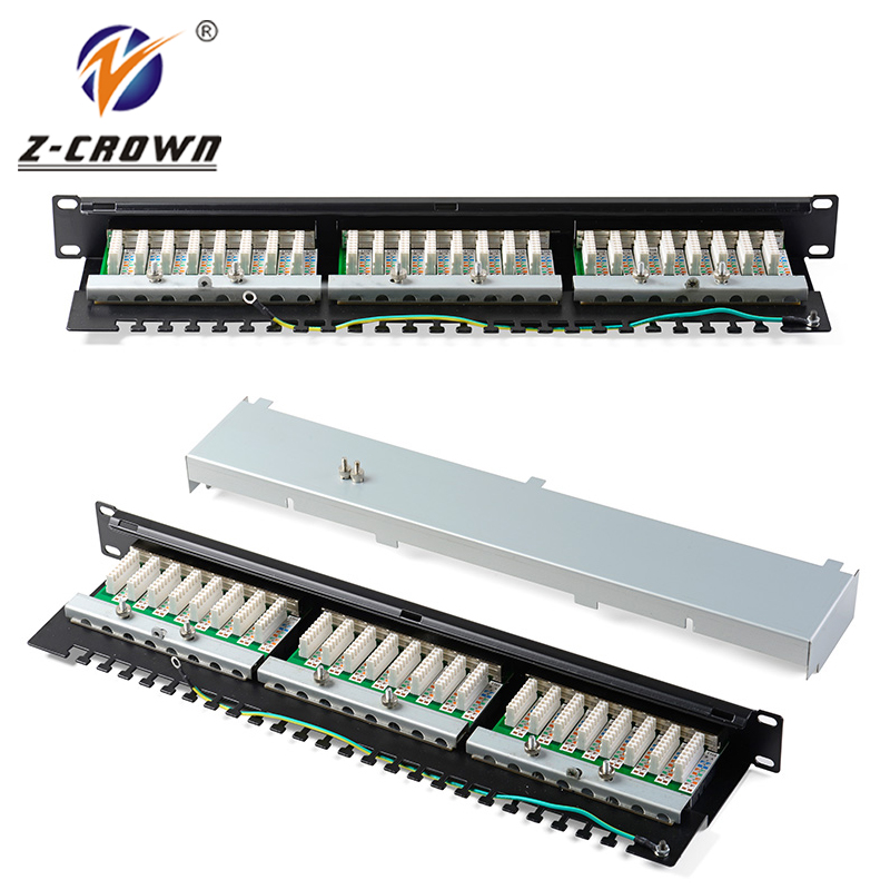 1U 24 порты и разъёмы патч панель с Keystone Jack для Cat5e Кабельный организатор