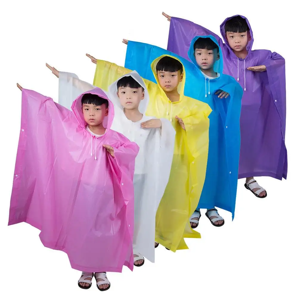 Colorful Waterproof Eco-friendly EVA Children Raincoat Kids Poncho
