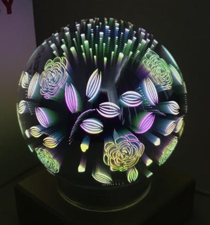 3D стеклянная крышка волшебный свет дерево серьги-подвески с цветочным украшением из чистого фонарь светодиодный прикроватная Спальня украшения настольная лампа звездного неба лампа Лунная лампа