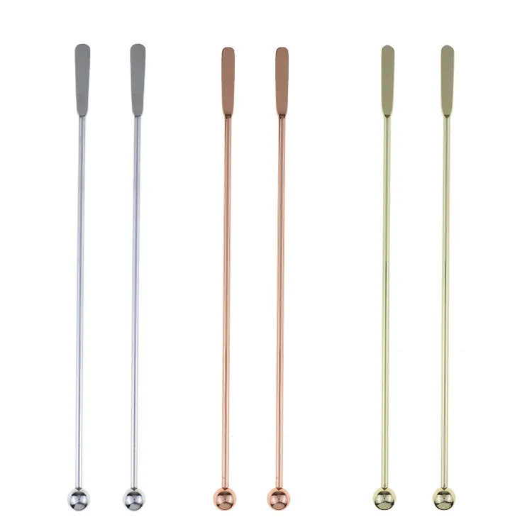 Low MOQ Small Paddles Stainless steel Stir Drink Coffee Stirrer for Beverage