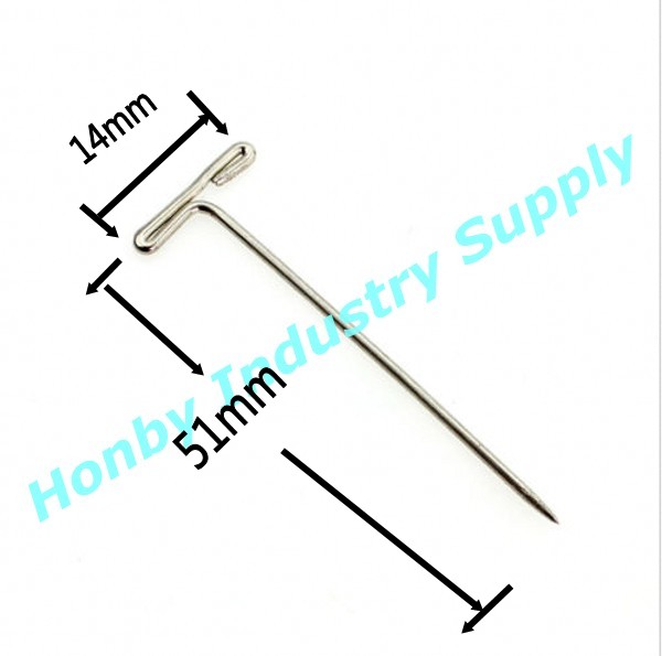 51mm Nickel Plated Steel T Pins For Sewing Or Office