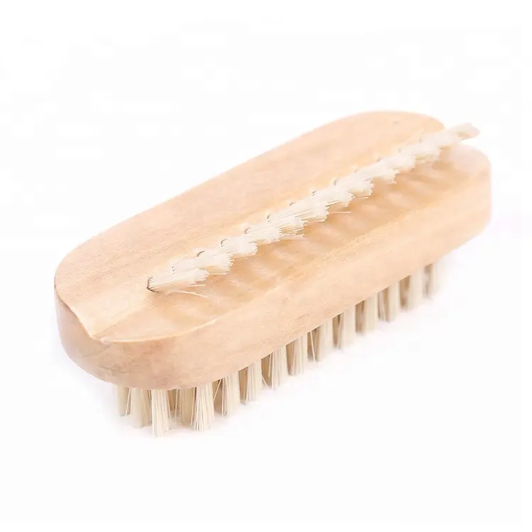 New Design Dual-Sided 100% Wood Natural Bristles Fingernail Brush Nail Cleaning Brush