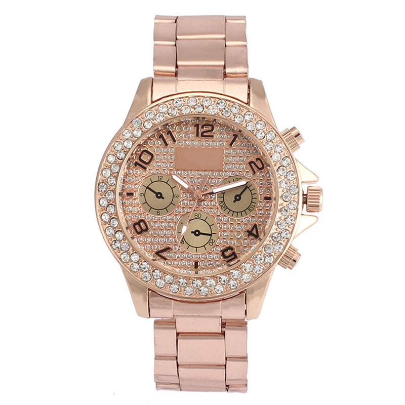 Luxury Dress Branded Watch Women Rhinestone Crystal Stainless Steel Quartz Watches Ladies Wristwatches