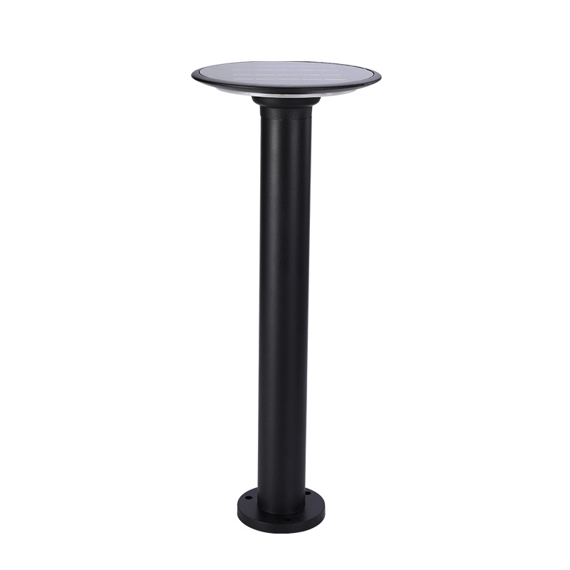 Aluminum Outdoor Path Landscape Lighting Black Finish Solar Lawn Light Bollard