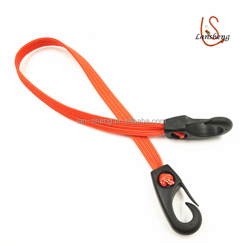Strong Elasticity Good Toughness Flat Elastic Rope With Plastic Hook For Packing