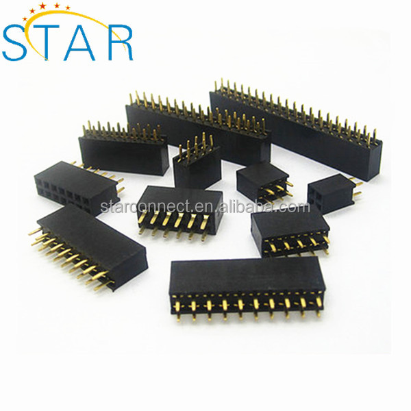Customized 28 pin Double Row Pin Header 2.54mm IC Socket
