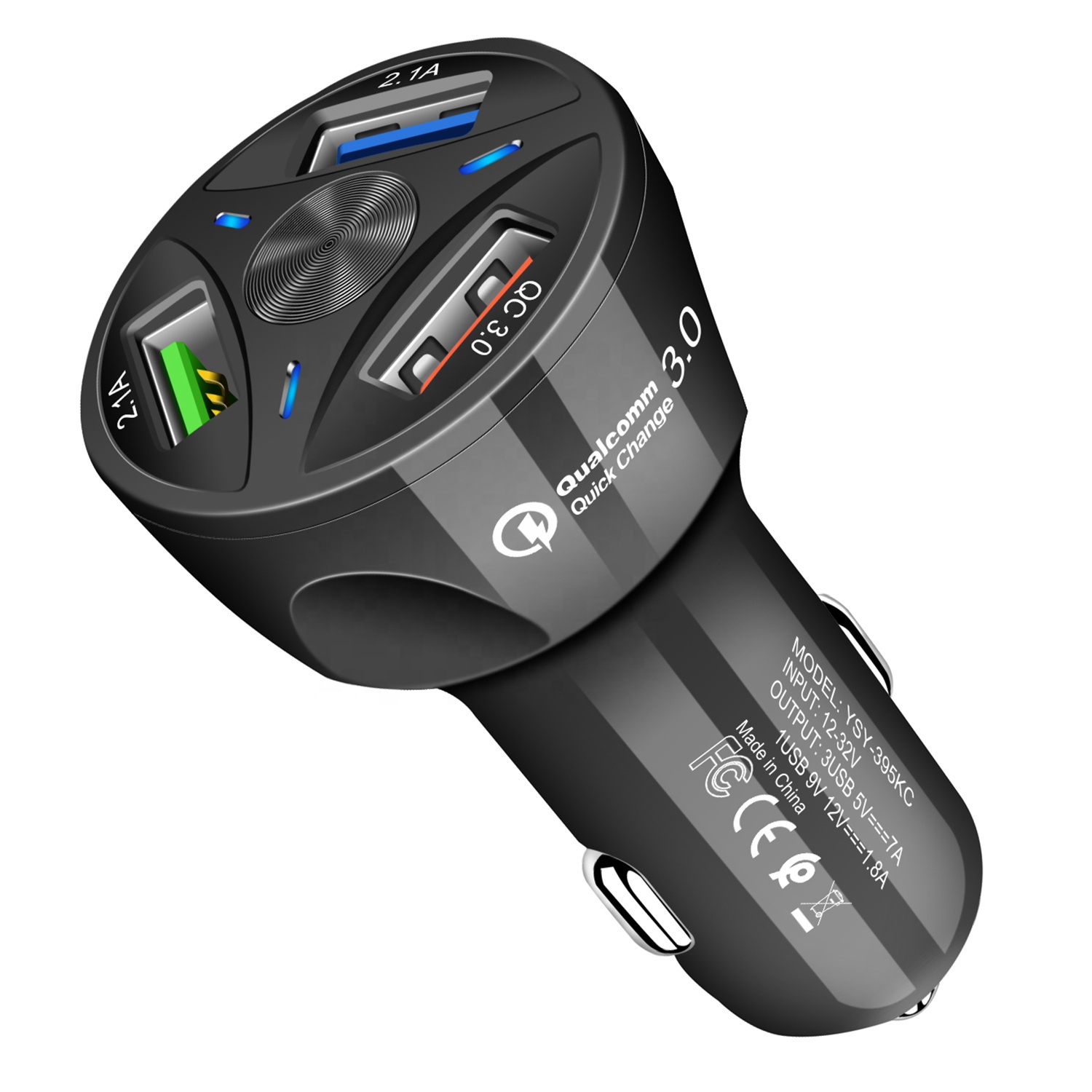 Возможно сотрудничество по системе OEM QC3.0 Быстрая зарядка 3 USB портами для автомобильного зарядного устройства USB 5V 7A универсальные чехлы для мобильного телефона зарядное устройство