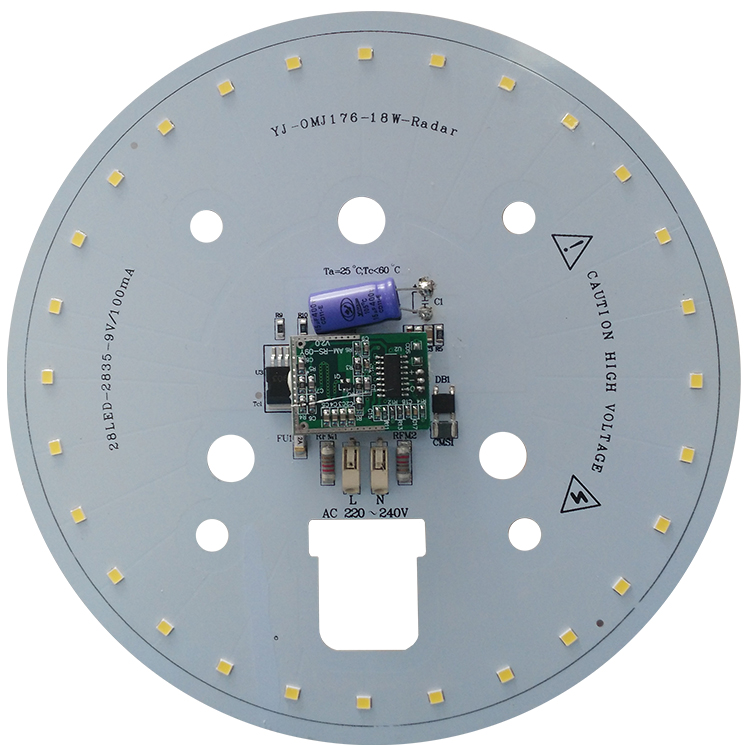 110 В lm/W 80 Ra белая печатная плата smd ac dob светодиодная Модульная плата для светодиодного датчика движения радара потолочный светильник