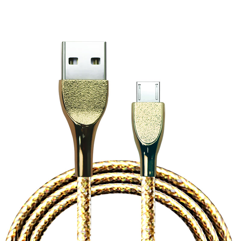 Красивый яркий PU провод Micro USB кабель из цинкового сплава зарядная линия для мобильного телефона