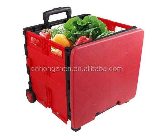 Пластиковая Складная продуктовая тележка для продажи, легкая продуктовая тележка для супермаркета