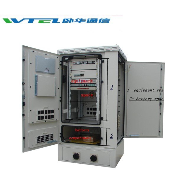 W-TEL MSAN Шкаф телекоммуникационный напольный с кондиционером и выпрямителя и системы мониторинга окружающей среды