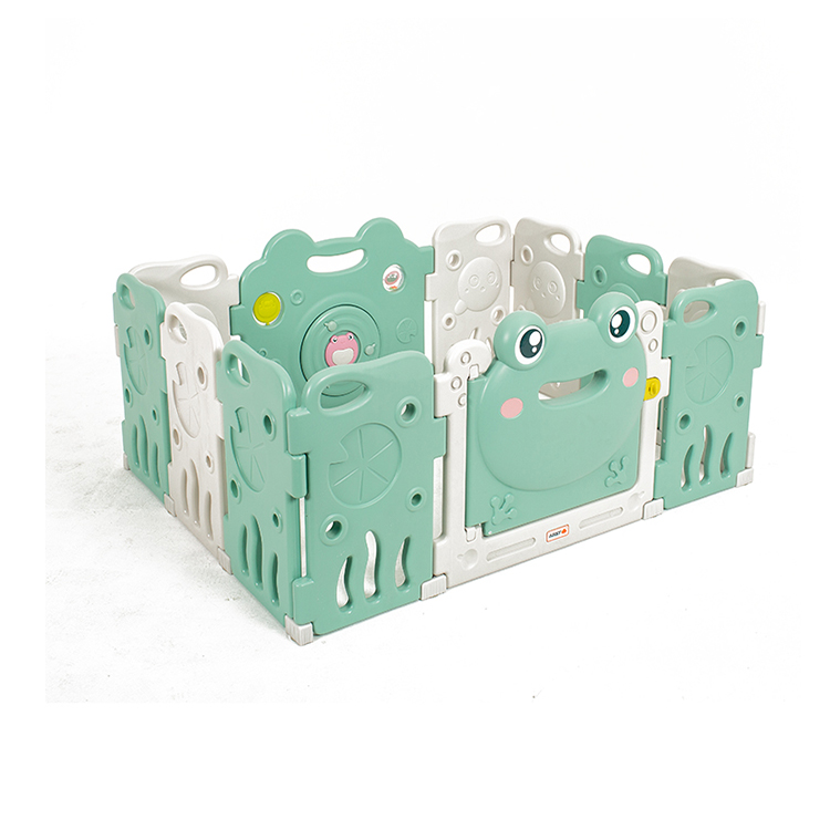10+2 Frog Plastic Safety Fence for Child Indoor Plastic Fence (can choose 13-panel baby inflatable playpen)