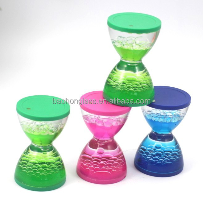 Cheap Promotion Mini Color Acrylic Liquid Oil Hourglass Gifts