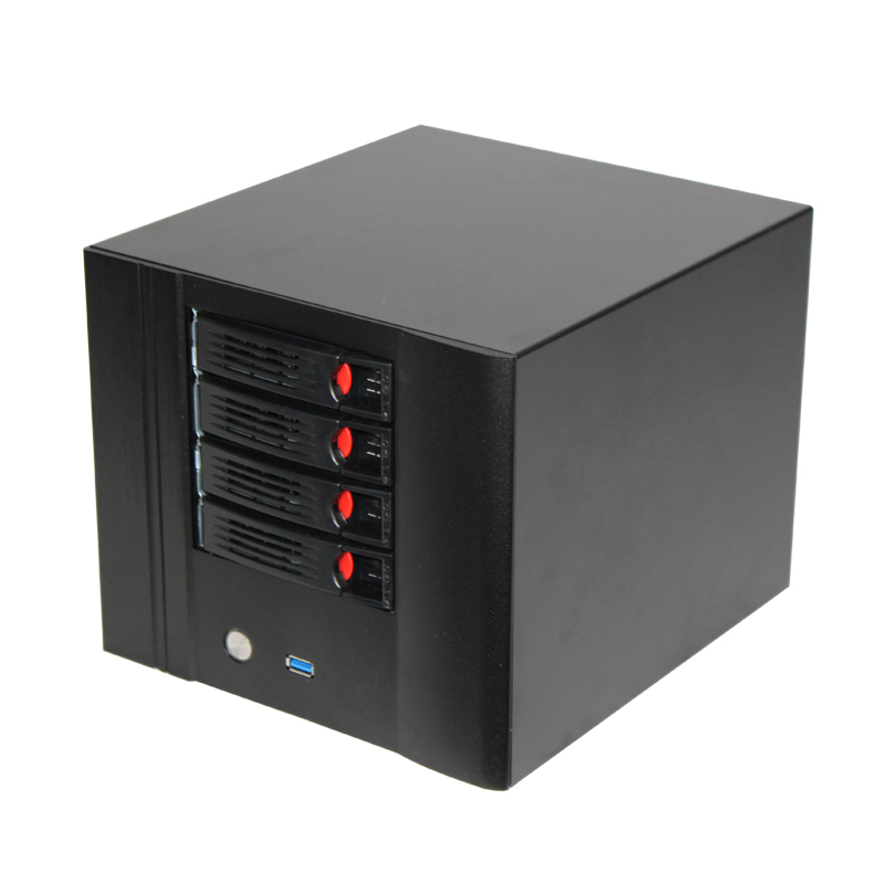 Высокое качество 4-Bay NAS 3,5 "жесткого диска SATA HDD Горячая Замена Премиум мини-ITX NAS Cloud Storage сервере дело
