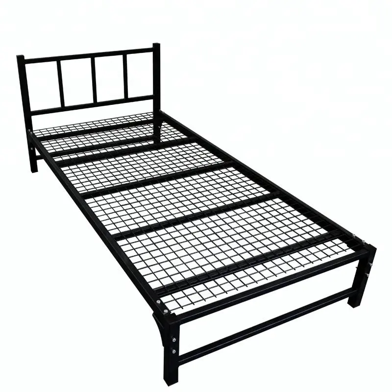 New style single folding metal bed for school and home