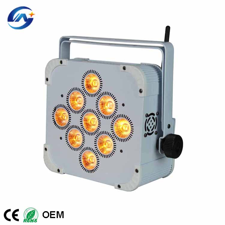 Плоский перезаряжаемый аккумулятор 9X18 Вт беспроводной dmx светодиодный uplight Свадебный сценический свет