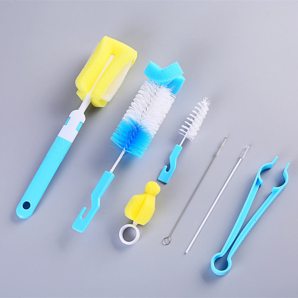 6 в 1 бутылка щетка Cleaner Kit молочная бутылка щетка для очистки набор для чашек Спорт соска для Детской бутылки соломка щетки для соски