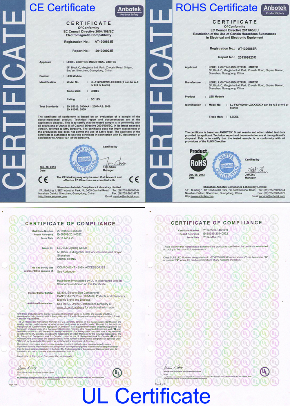 cul approved led lights for lightbox signs 1.2w 12v 120LM 3 led per module ip65