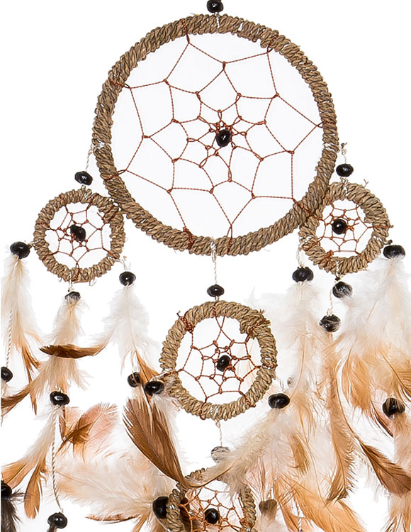 Wholesale handmade gift home decor natural indian feather dream catcher from Indonesia