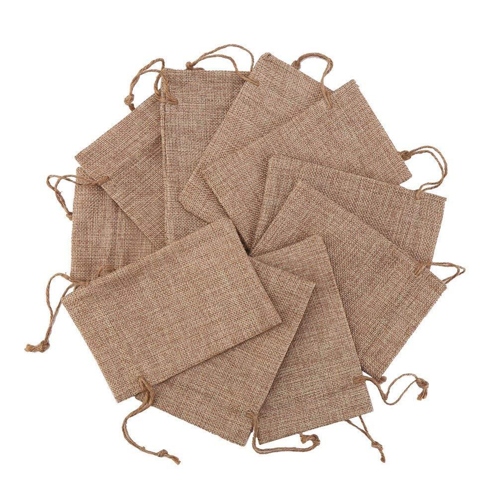 Jute Burlap Drawstrings Gift Bag Jute Hessian Linen Pouches Sacks For Wedding Jewelry Party Favors