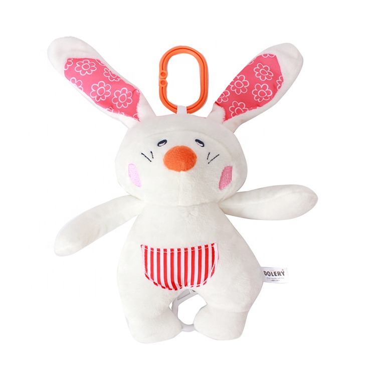 Мягкая музыкальная игрушка Dolery Rabbit Pull для детской коляски