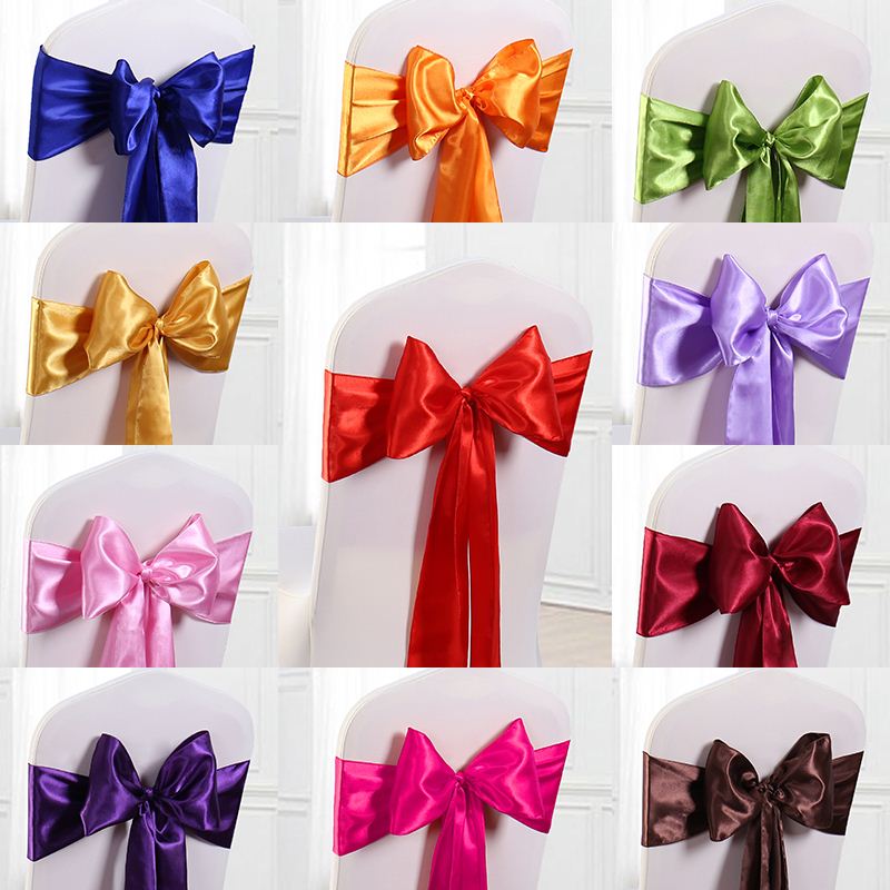 UNIHOME 25pc Satin Sashes High Quality Satin Fabric Chair Cover Sashes for Wedding Dining Party Event Hotel Venue Chair Covering
