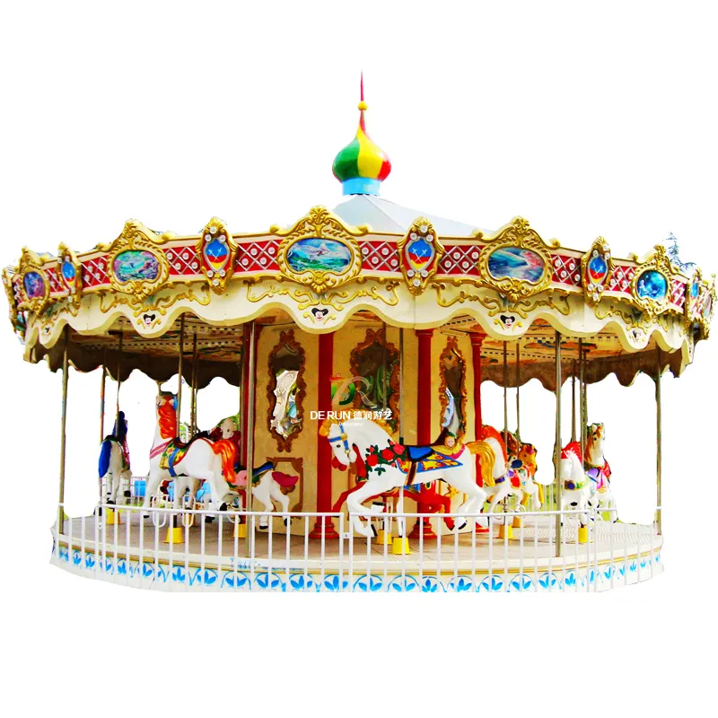 Amusement Outdoor Theme park Children Equipment Merry go round Electric Kids Ride Carousel
