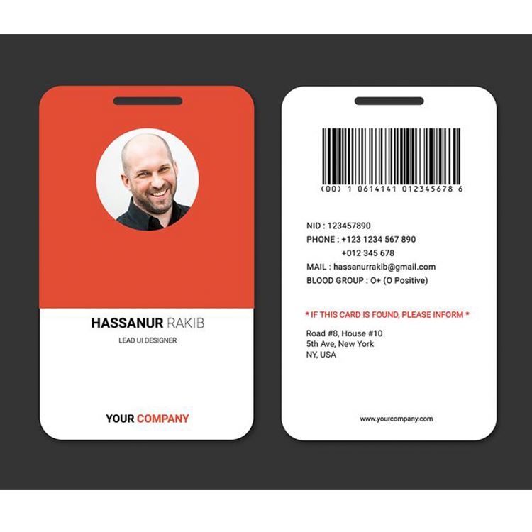 Пользовательские печати ПВХ TK4100 facebook id card