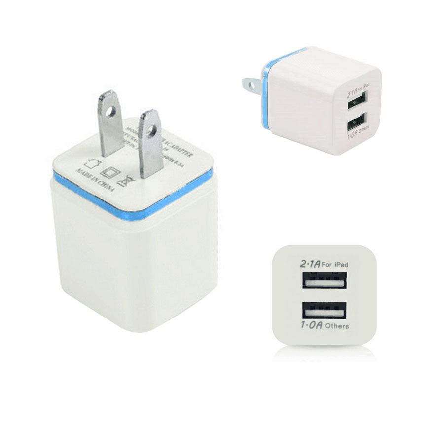 Заводская цена EU US Plug 5V 2.1A 2 порта дорожные зарядные устройства для телефона портативное двойное зарядное устройство USB