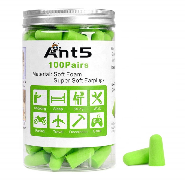 ANT5PPE CE &ANSI safety disposable PU foam earplugs noise proof for sleeping