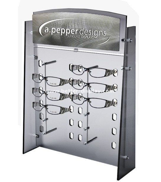 custom acrylic wall mounted sunglass display rack with logo