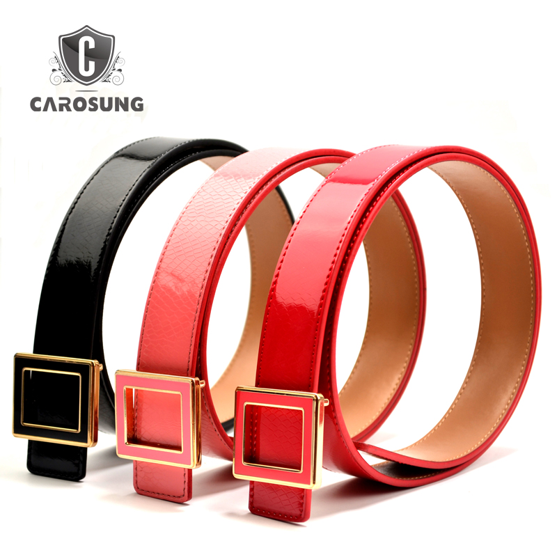 CAROSUNG, оптовая продажа, дешевые цветные женские ремни, ремень из искусственной кожи с пряжкой для женщин