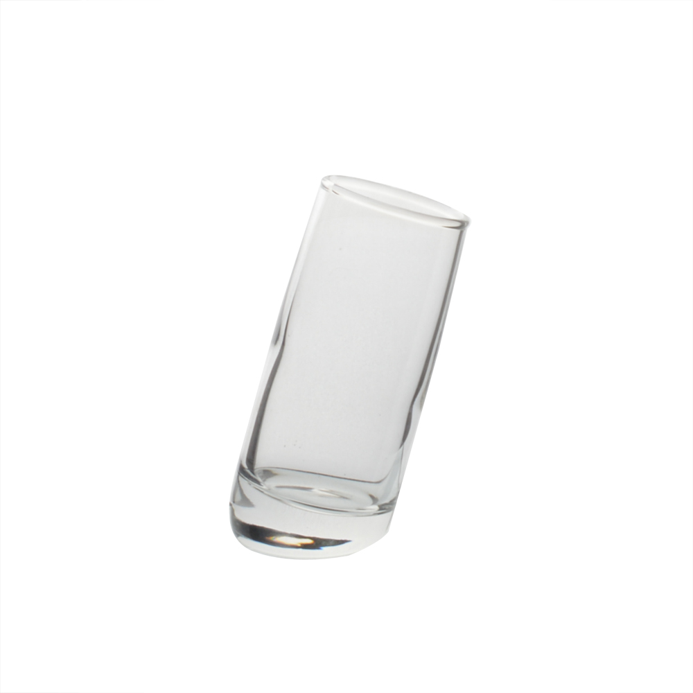 OEM ODM Transparent Unique Custom Design Slant Shot Glass