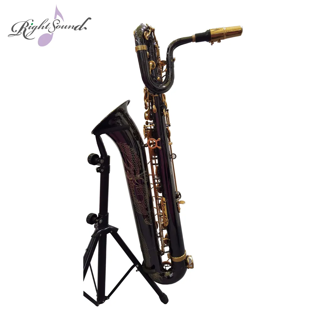 Hot selling baritone Saxophone Gold Lacquer Baritone Saxophone  Eb Yellow Brass Body