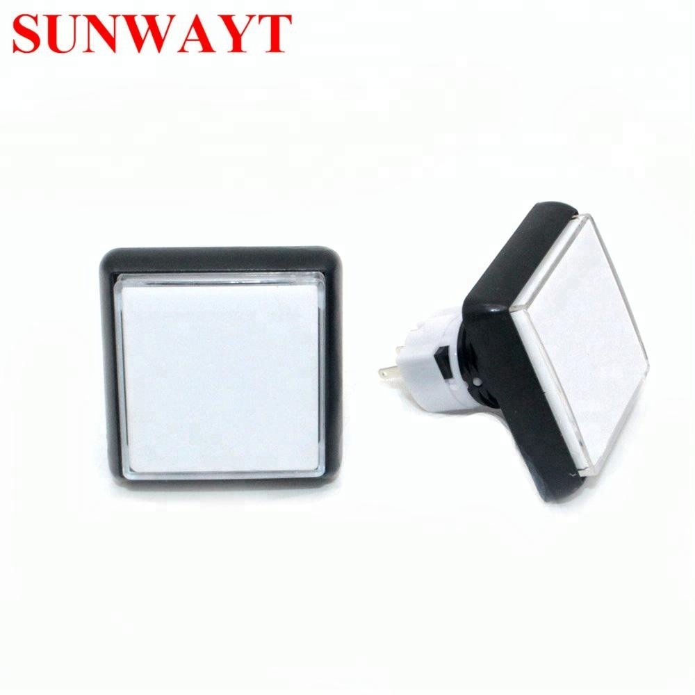 49*49mm Big square illuminated push buttons Factory Price momentary Push Button Switch For Coin Operated Games