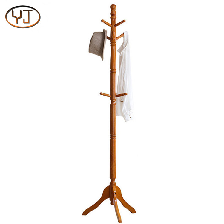 Antique 9 Hooks Twist Tree Shaped Hallstand Wooden Hat Tree Stand
