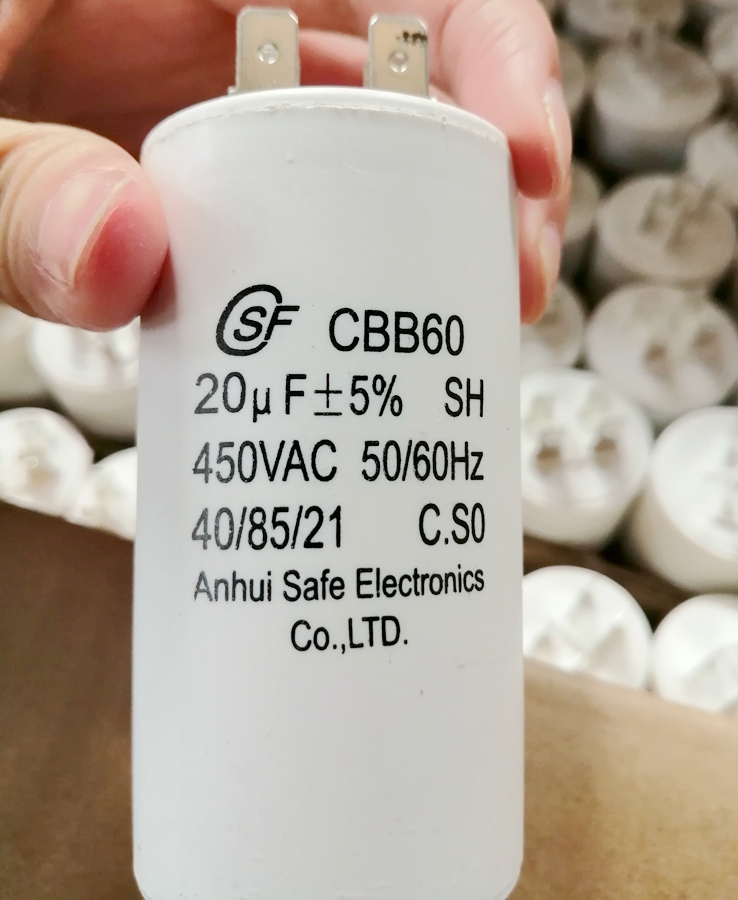 Cbb60 20 мкФ 450vac конденсатор с алюминиевой крышкой, kondansator cbb60 4 Пина белом корпусе