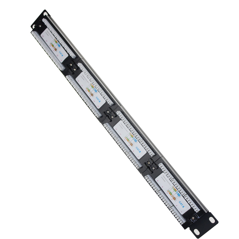 Китайская Фабрика 110 Двойная сеть idc rj45 24 порта utp cat6 патч-панель 19 "1u