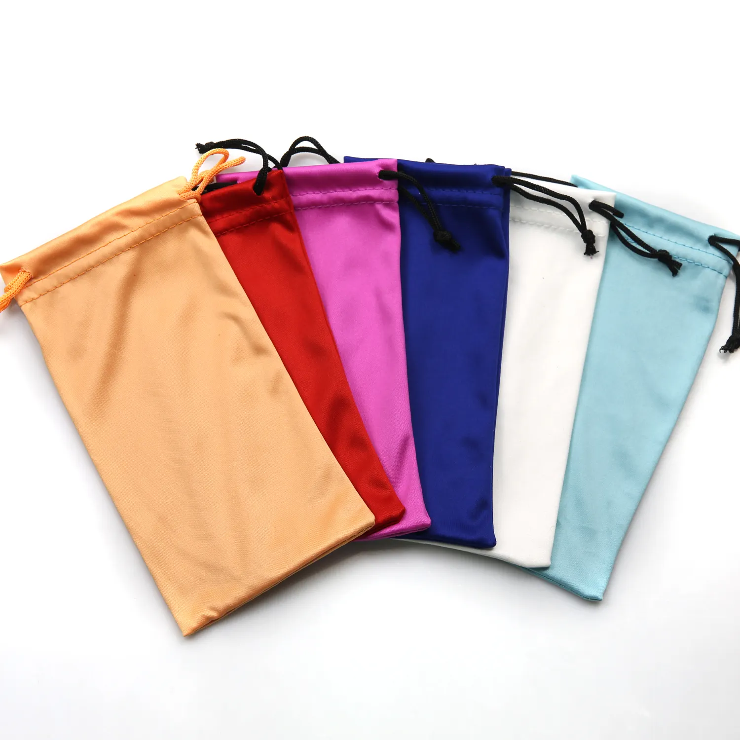 Custom glasses pouch microfiber glasses bag recycled polyester cloth small drawstring glasses pouch dust bag with logo
