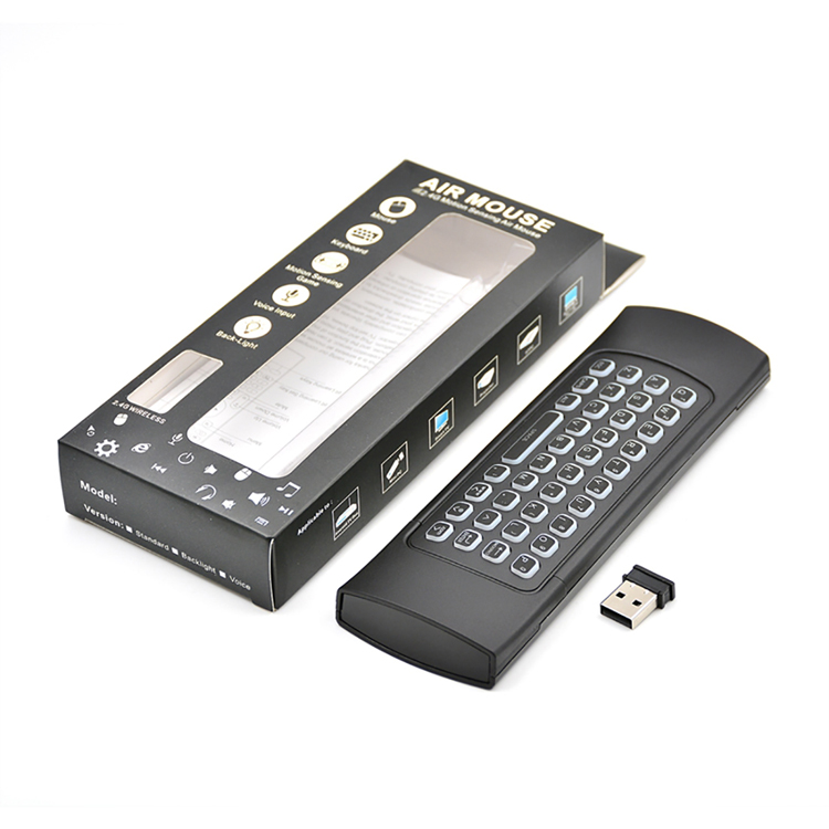 MX3 небольшая беспроводная мини-клавиатура QWERTY с подсветкой для android tv IR Learning Remote Control