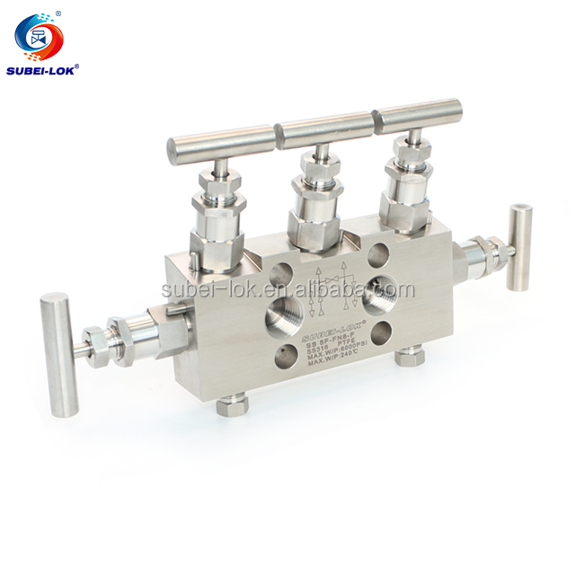 1/2 NPT SS316 6000PSI 3000PSI 5 трехходовой клапан коллектора воды нефть и газ