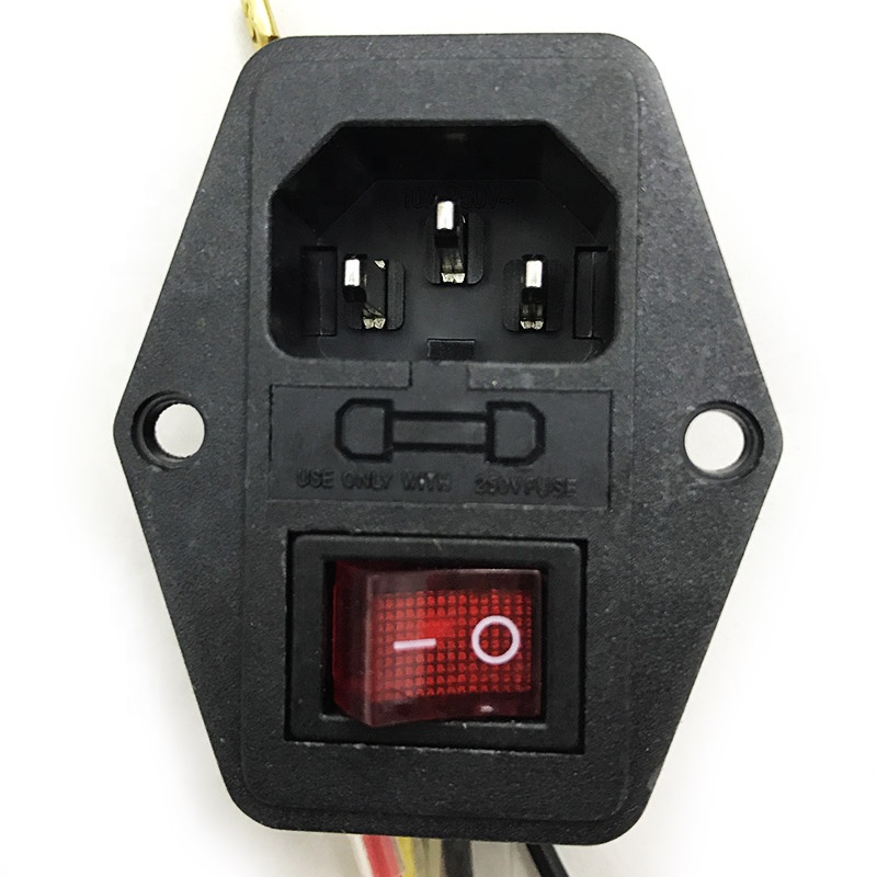 ON/OFF switch Socket with female plug for power supply cord Jamma arcade machine IO switch with Fuse