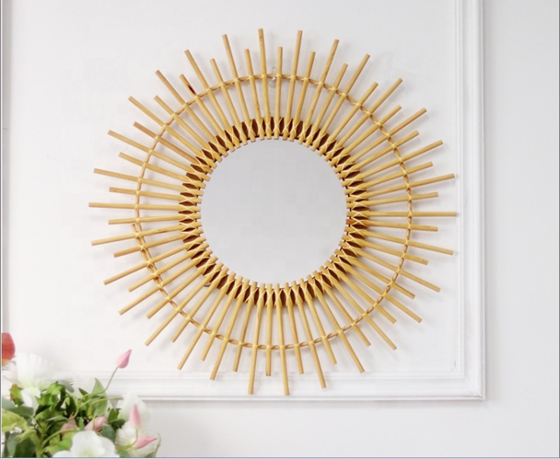 Indoor home decorative wall hanging long round mirror