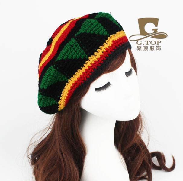 Jamaican ручной работы вязаный берет шляпы Rasta шляпы RC-028