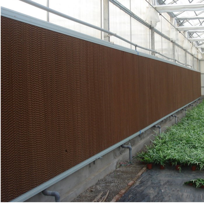 Agriculture Greenhouse cooling pad and fan system