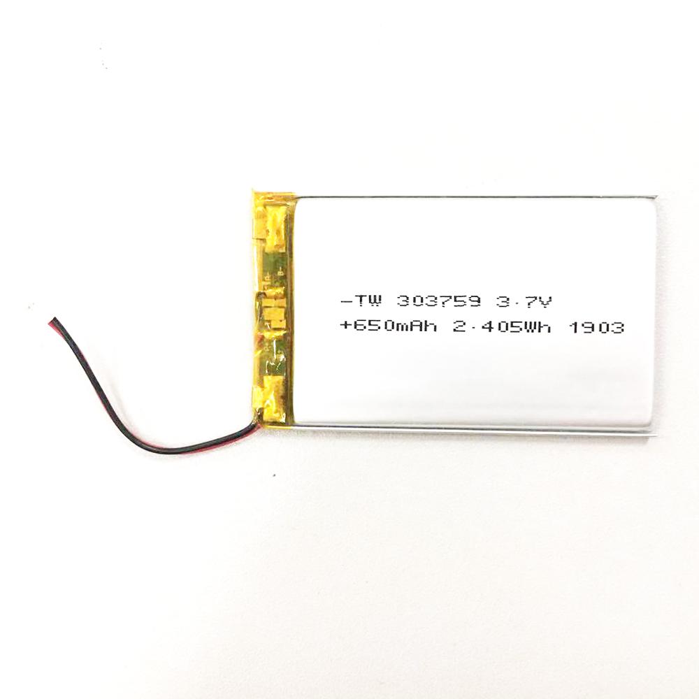 Китайский производитель 303759 650mAh литий-полимерный аккумулятор