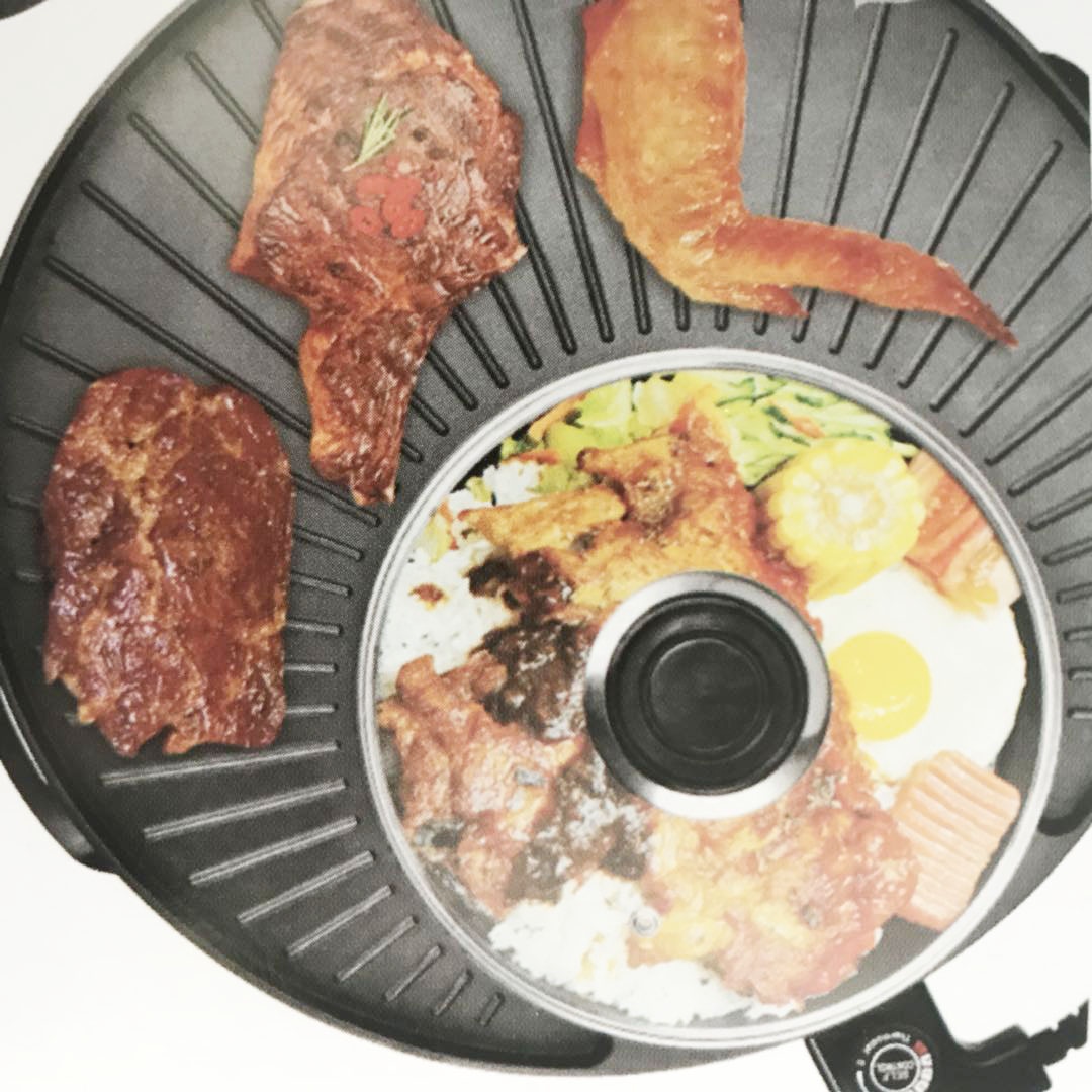 Многофункциональная однокастрюля shabu для выпечки, электрическая сковорода для горячего приготовления барбекю, антипригарная сковорода с контролем температуры для семейного сбора в помещении