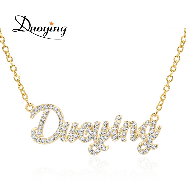 DY Bling ювелирные изделия на заказ персонализированный фианит полный кристалл имя кубинская цепочка Ожерелье